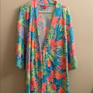 Lilly Pulitzer Velour Robe Swizzle In L/XL